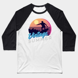 vintage Retro summer Hawaii Hippie Van Beach Surfer Longboard Aloha Baseball T-Shirt